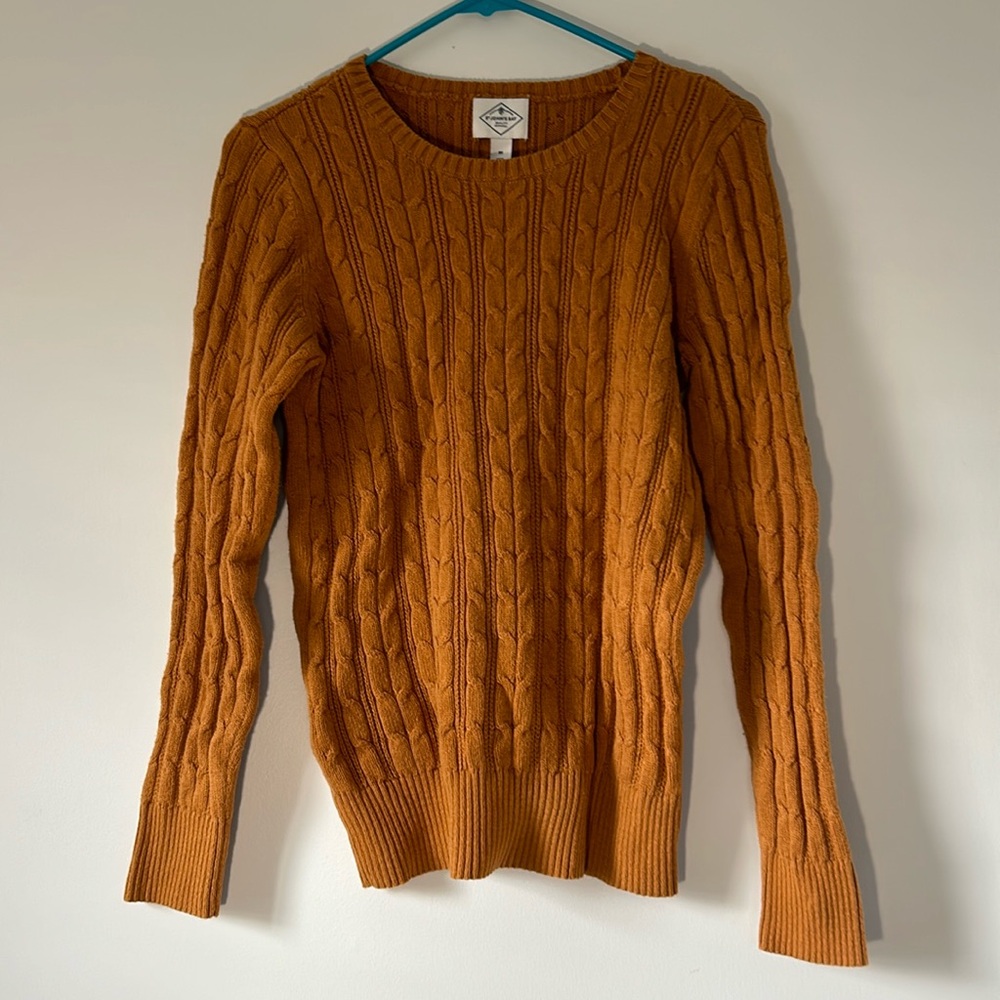 Mustard Yellow Cable Knit Sweater